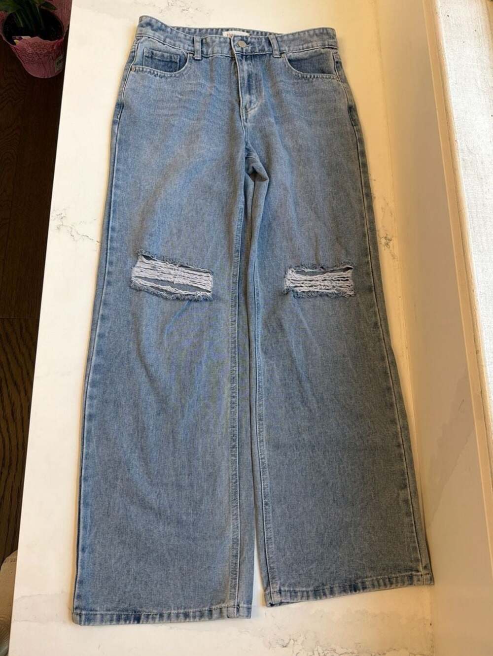 1030 T.E.N.T.H.I.R.T.Y High Rise Distressed Wide Leg Jeans